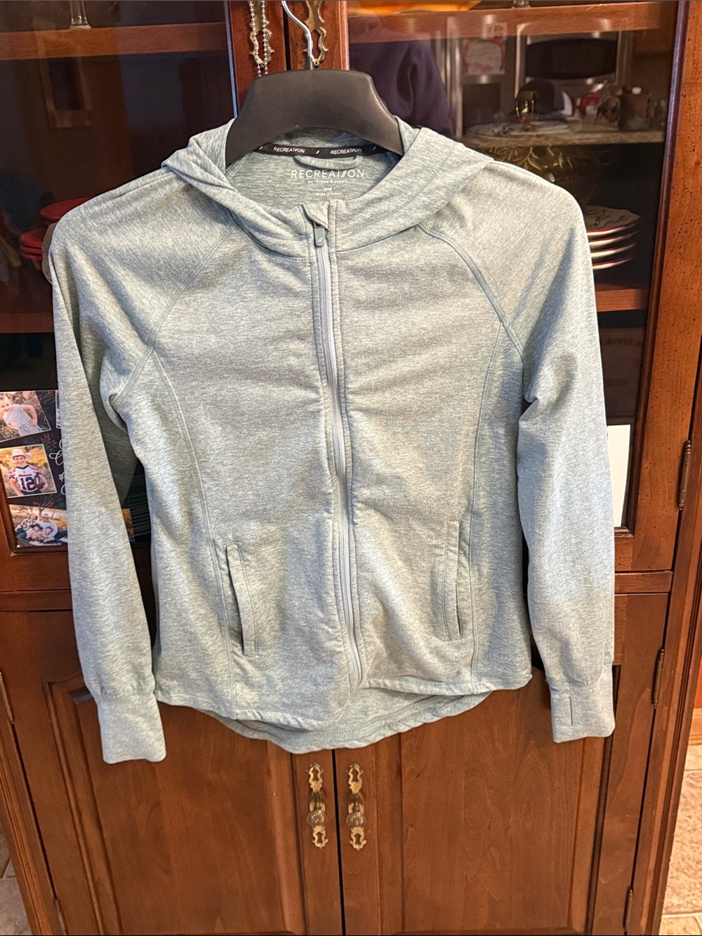 Recreation Lightweight Zip Hoodie Jacket in Heather Gray
